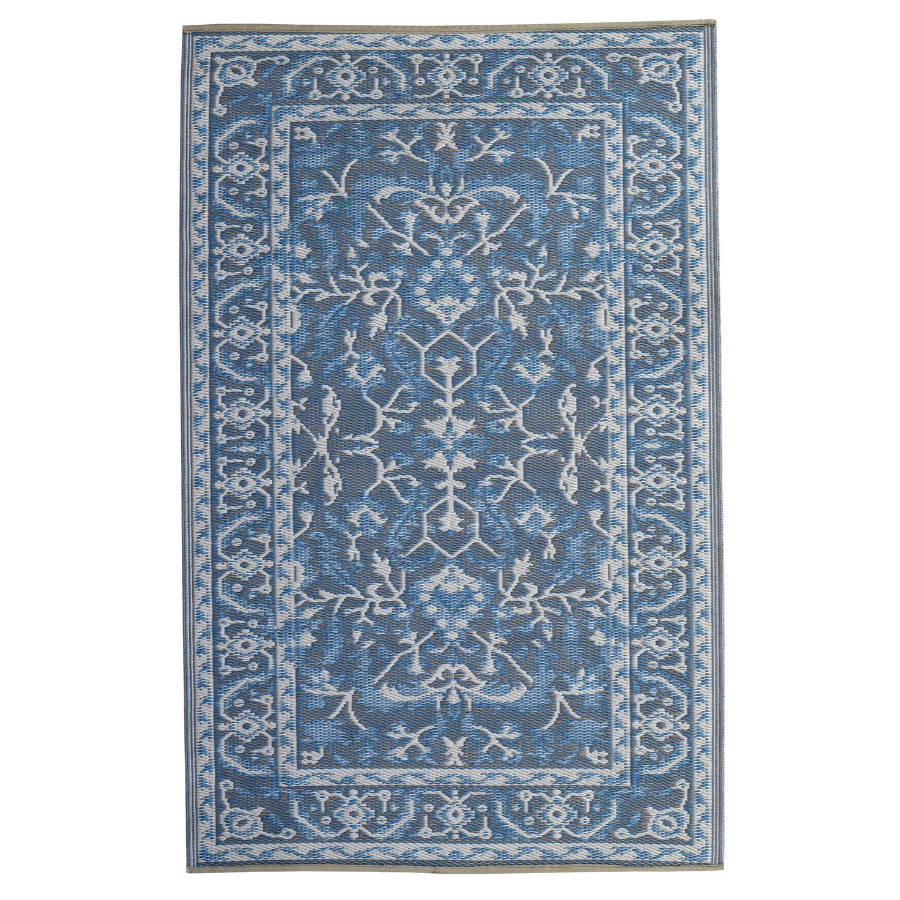 Nain Blue Recycled Plastic Reversible Large Outdoor Rug - Recycled Plastic Rugs & Mats Fab Habitat
