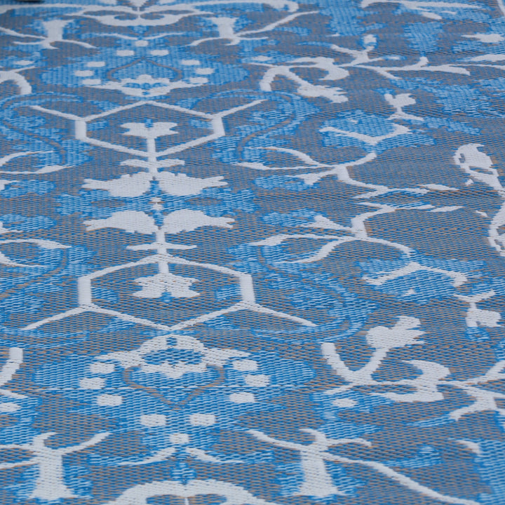 Nain Blue Recycled Plastic Reversible Large Outdoor Rug - Recycled Plastic Rugs & Mats Fab Habitat