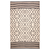Kilimanjaro Beige and Black Tribal African Large Outdoor Rug - Recycled Plastic Rugs & Mats Fab Habitat