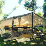 Kilimanjaro Beige and Black Tribal African Large Outdoor Rug - Recycled Plastic Rugs & Mats Fab Habitat