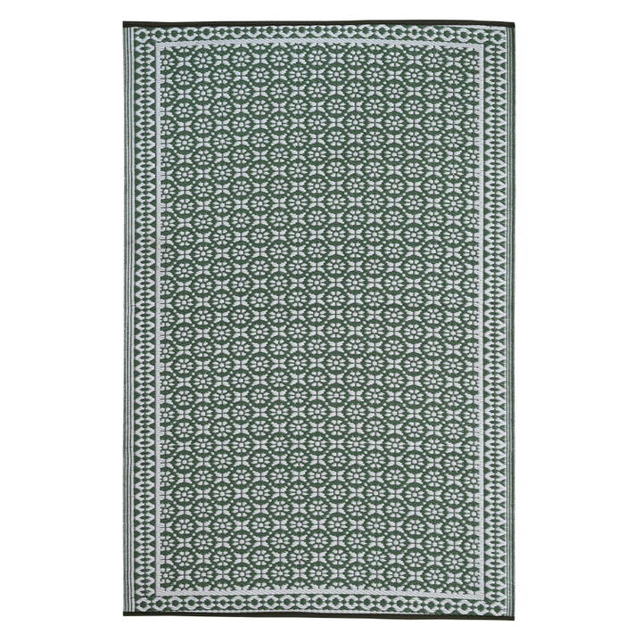 Ronda Sage Recycled Plastic Outdoor Large Rug - Recycled Plastic Rugs & Mats Fab Habitat