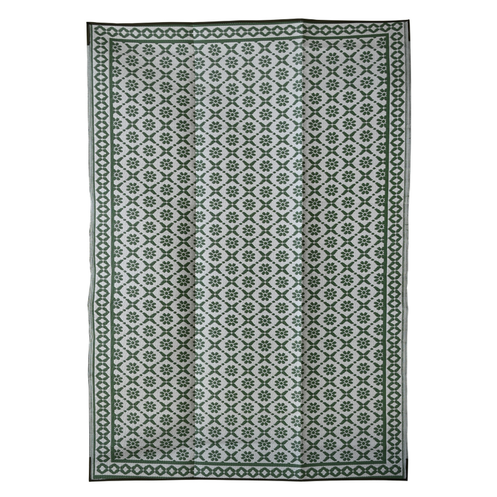 Ronda Sage Recycled Plastic Outdoor Large Rug - Recycled Plastic Rugs & Mats Fab Habitat