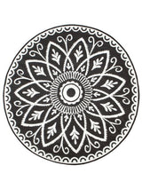 Benaras Black and White Floral Reversible Large Outdoor Rug - Recycled Plastic Rugs & Mats Fab Habitat