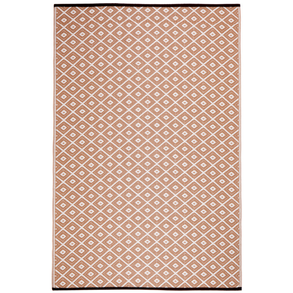 Kimberley Beige And White Diamond Recycled Plastic Reversible Outdoor Rug - Recycled Plastic Rugs & Mats Fab Habitat