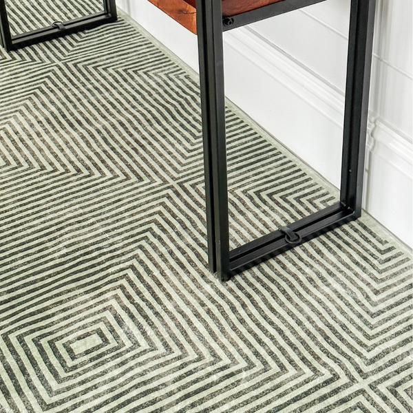 Pam Green Machine Washable Large Rug - Rugs Fab Habitat