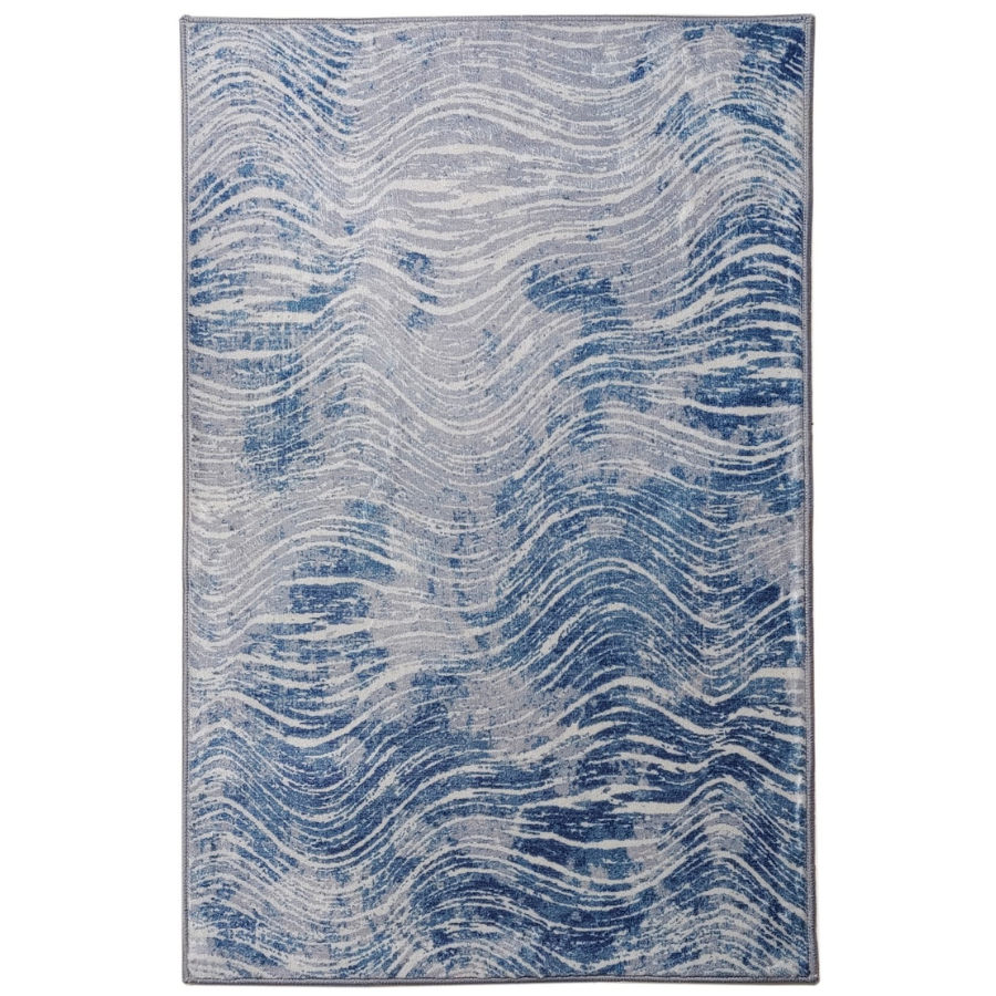 Shikhar Machine Washable Large Modern Blue Rug - Rugs Fab Habitat