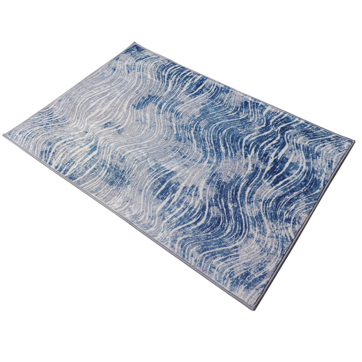Shikhar Machine Washable Large Modern Blue Rug - Rugs Fab Habitat