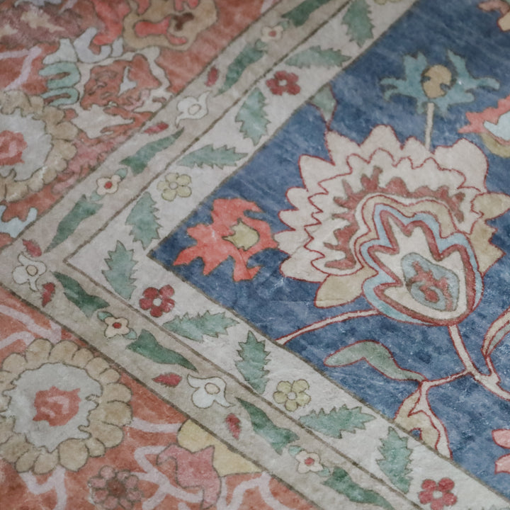 Vama Blue Machine Washable Large Carpet - Rugs Fab Habitat