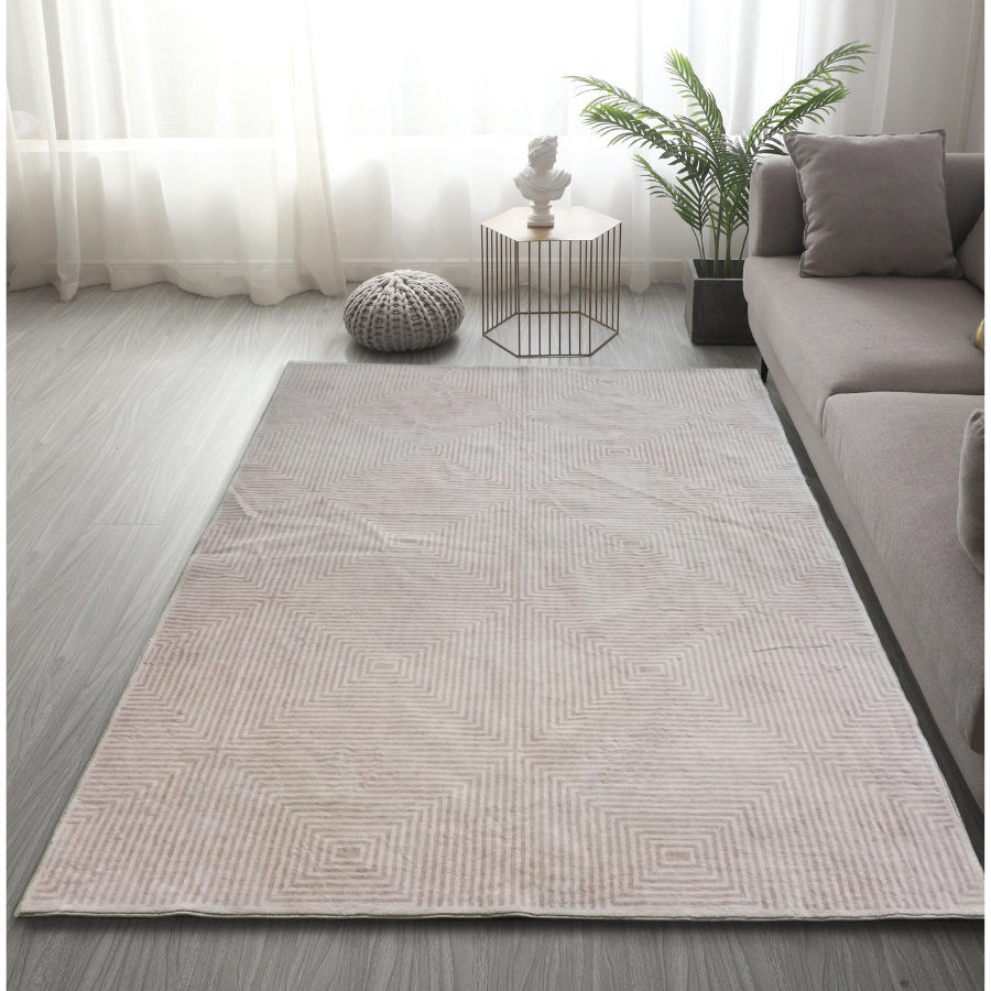 Pam Beige Machine Washable Area Rug - Rugs Fab Habitat