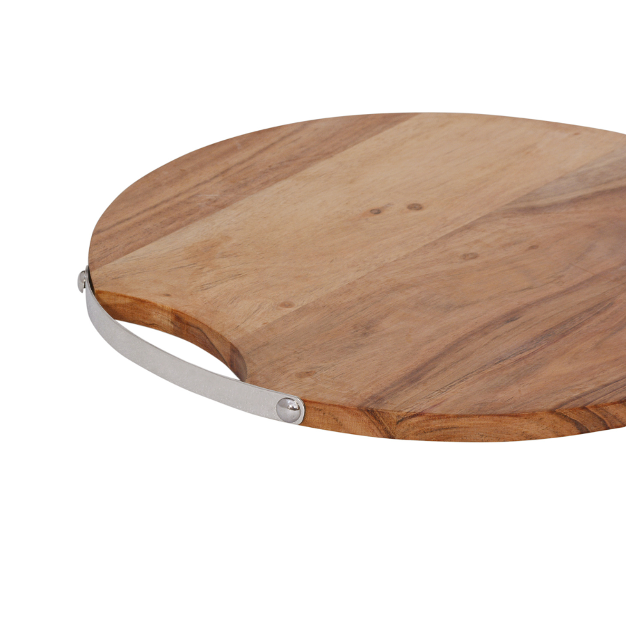 Amla Acacia Wood 36x36 cm Round Serving Board - Serving Boards Fab Habitat
