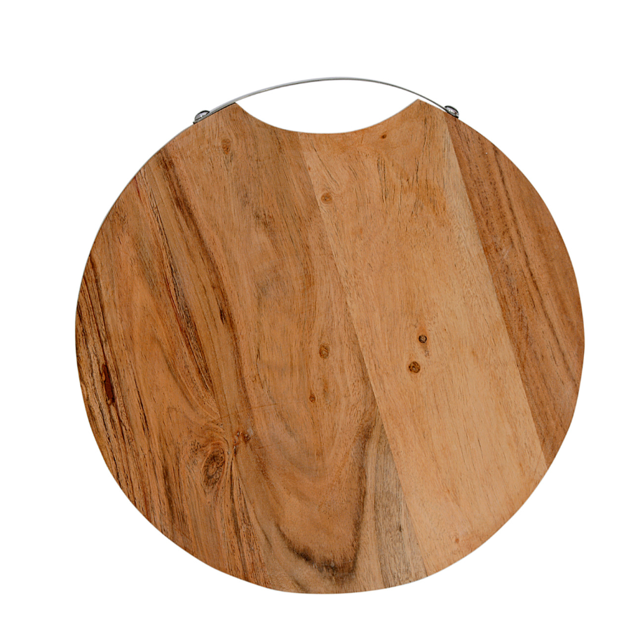 Amla Acacia Wood 36x36 cm Round Serving Board - Serving Boards Fab Habitat