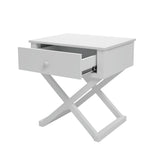 Hakone White Bedside Table with 1 Drawer - Side Tables Fab Habitat