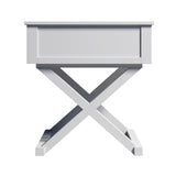 Hakone White Bedside Table with 1 Drawer - Side Tables Fab Habitat