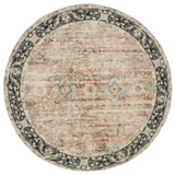 Rann Multicolour Traditional Distressed Round Area Rug - Soft And Plush Turkish Rugs Fab Habitat