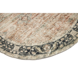 Rann Multicolour Traditional Distressed Round Area Rug - Soft And Plush Turkish Rugs Fab Habitat
