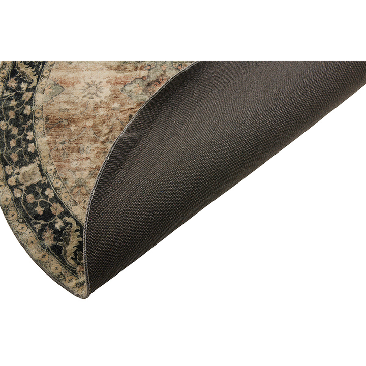 Rann Multicolour Traditional Distressed Round Area Rug - Soft And Plush Turkish Rugs Fab Habitat