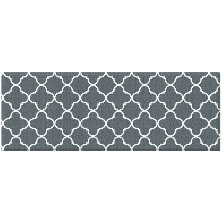 Renaissance Black & Grey Soft Padded Trellis Kitchen Mat - Soft Padded Kitchen Mats Fab Habitat