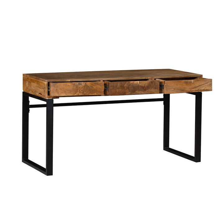 Venus Natural Wood Modern Design 3 Drawer Study Desk for Home & Office - Study Desks Fab Habitat