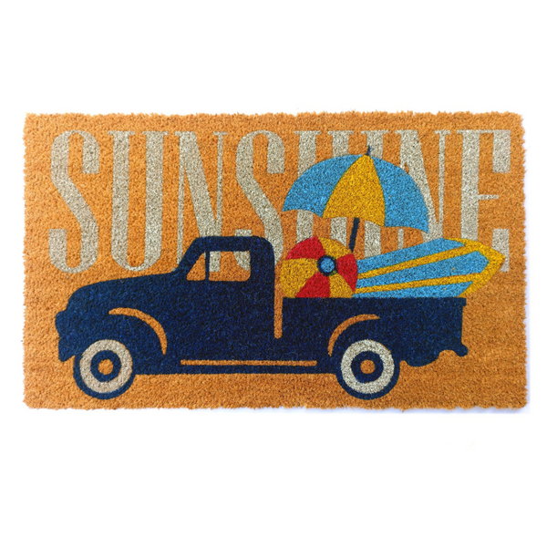 Sunshine PVC Backed Multicolour Long Coir Doormat - Fab Habitat , Doormats, 