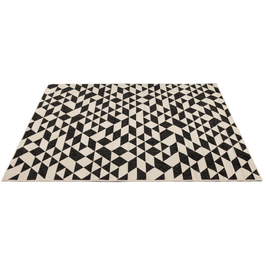 Yuma Black And Cream Machine Made Large Modern Rugs - Fab Habitat , Outdoor Rugs, 